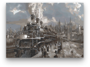 Városi Gőzmozdony - számfestő készlet