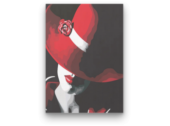 Vörös Kalapos Hölgy 2 - számfestő készlet