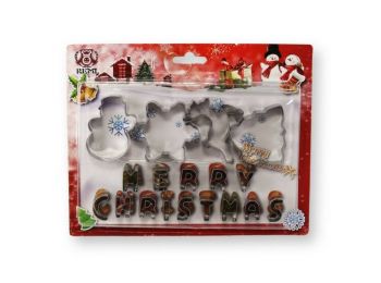 18 részes karácsonyi sütemény kiszúró készlet „Merr