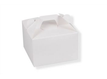 Fehér 12*12 cm-es füles süteményes doboz