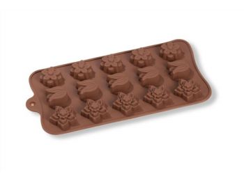 15 adagos margaréta, tulipán és rózsa alakú szilikon bo