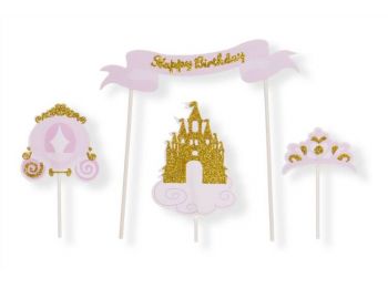 Korona, kastély, hintó 4 részes hercegnős tortabeszúró