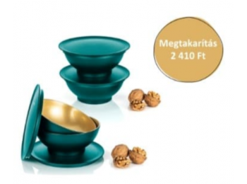 Allegra desszertes kehely 4x275 ml szett türkiz/arany Tuppe