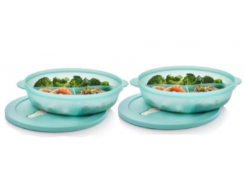 Új generációs polytupper kerek osztott edény 900 ml kék