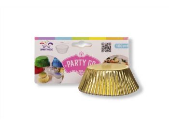 100 db-os Party Go fényes arany muffin papír
