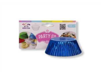100 db-os Party Go fényes kék muffin papír