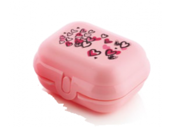 Valentin napi mini uzsidoboz rózsaszín Tupperware
