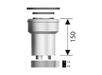 ARISTON függőleges indító idom, PPs/Alu, D80/125mm