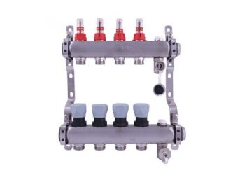 DELTA szelepes osztó-gyűjtő, inox, 10 körös, áramlásm