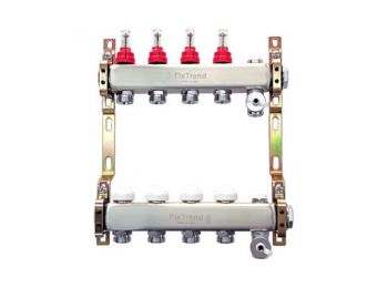 FixTrend szelepes osztó-gyűjtő, inox, 6 körös, áramlá