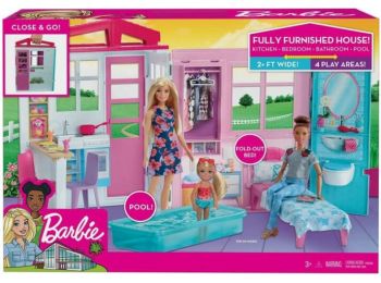 Mattel Barbie: Összecsukható, hordozható tengerparti ház (FXG54)
