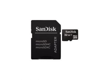 SanDisk micro SDHC 32GB memóriakártya+ adapter