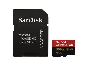 SANDISK microSDHC Mobile Extreme PRO 256GB,memóriakártya, + adapter