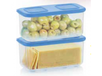 Átlátszó Társ 460 ml 2 db kék tetővel Tupperware
