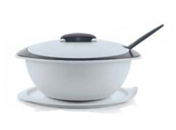 Mediterrán tál 2,5 L fehér, szürke kanállal Tupperware