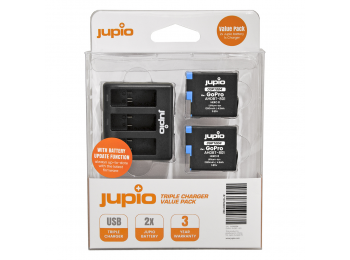 Jupio Value Pack GoPro HERO8, 1260mAh 2db akciókamera akkumulátor + USB  tripla töltő