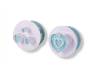 2 részes rugós különböző méretű szívek fondant kisz