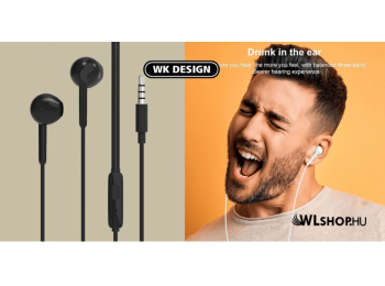 WK vezetékes fülhallgató/headset YA07 SHQ - Fekete