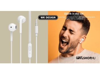 WK vezetékes fülhallgató/headset YA07 SHQ - Fehér
