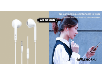 WK vezetékes fülhallgató/headset YA02 Yopin - Fehér