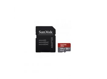Sandisk MicroSDHC Ultra memóriakártya 64GB, 120MB/s C10, U