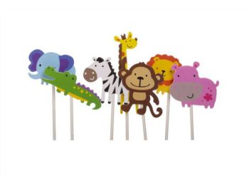 Színes 7 részes Party Go állatos tortadekoráció