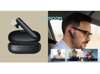 Joyroom vezeték nélküli Bluetooth5.1 fülhallgató/headset tokkal JR-B01S - Fekete