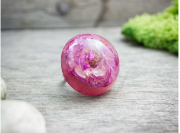 Műgyanta préselt virágos rózsa gyűrű