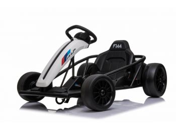Drift Car elektromos Gokart 24V, fehér, sima drift kerekek,