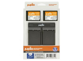 Jupio Value Pack: 2x BLX-1 / BLX1 2280mAh Olympus akkumulátor + USB Dual töltő