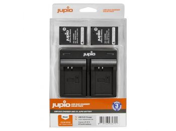 Jupio Value Pack 2x Canon LP-E12 fényképezőgép akkumulátor + USB dual töltő