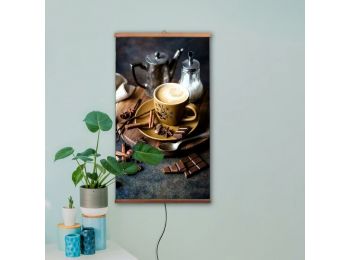 EVOKING Fali infrapanel kávé képpel 105x60 cm