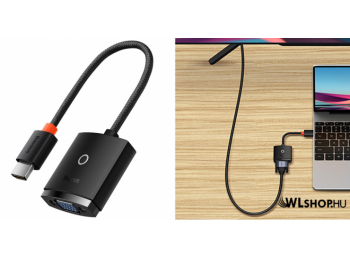 Baseus Lite HDMI-VGA külső adapter (hang nélkül) - Feket