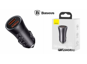 Baseus Golden Contactor Max 2xUSB autós töltő 60W - Szür
