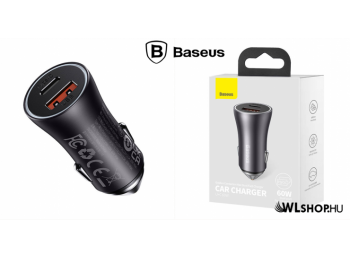Baseus Golden Contactor Max autós töltő USB/USB-C 60W - Sötétszürke