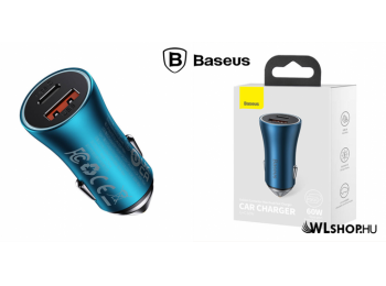 Baseus Golden Contactor Max autós töltő USB/USB-C 60W - kék