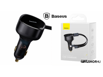 Baseus Enjoyment autós töltő + 2 kábel USB-C + Lightning