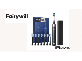 FairyWill P80 Elektromos fogkefe fejkészlettel és tokkal - Fekete
