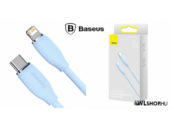 Baseus Jelly USB-C/Lightning szilikon adat/töltőkábel, 20W, 1,2m - Kék