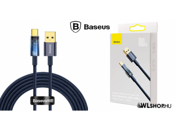 Baseus Explorer USB-C adat/töltőkábel 100W, 2m - Kék