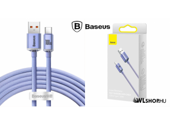 Baseus Crystal USB-C adat/töltő kábel 100W 1,2m - Lila