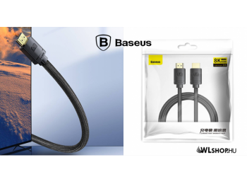 Baseus HDMI 2.1 kábel 8K 60Hz,4K 120Hz, 3D, HDR 48Gbps 1m - Fekete