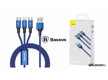 Baseus Rapid Series 3in1 Micro/Lightning/USB-C adat/töltők