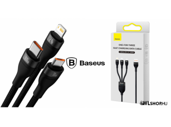Baseus Flash Series 3in1 Micro/Lightning/USB-C adat/töltők