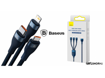 Baseus Flash Series 3in1 Micro/Lightning/USB-C adat/töltők