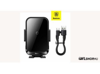 Autós tartó - Baseus Halo elektromos autós telefontartó és vezeték nélküli töltő Szellőzőrácsra 15W - Fekete