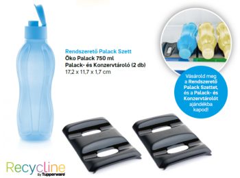 Rendszerető Palack Szett - Öko palack 750 ml + Palack- és Konzervtároló (2 db) Tupperware