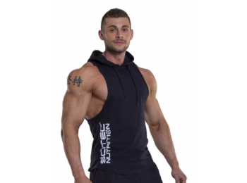 EDDY férfi ujjatlan kapucnis póló fekete S Scitec Nutriti