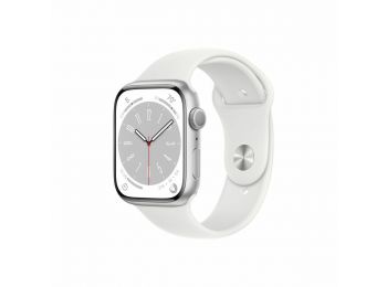 Apple Watch Series 8 GPS 45mm Ezüst alumínium fehér sport
