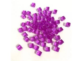 kristály kocka jelölő 8 mm (50 db) - átlátszó lila